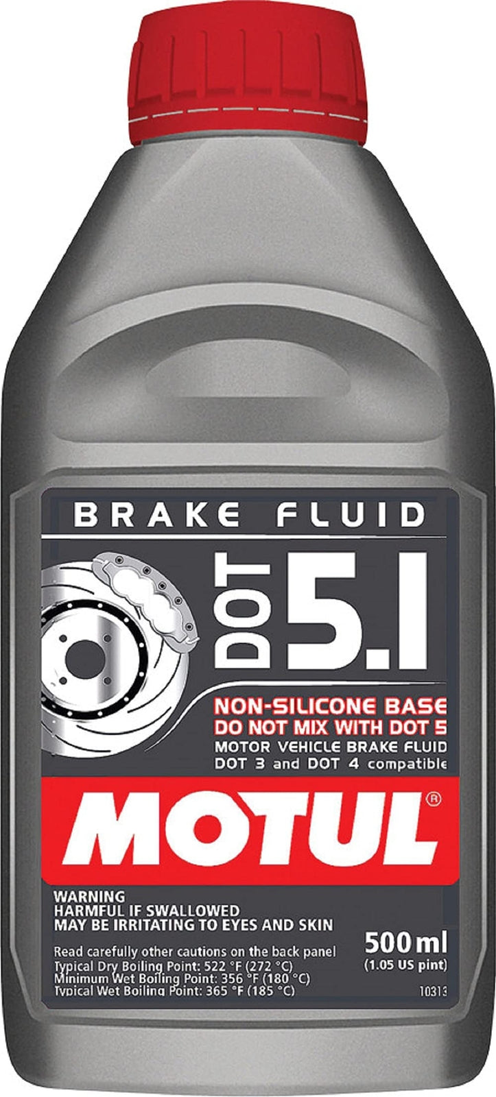 Motul 100950 100% Synthetic Brake Dot 5.1 Brake Fluid 500 ml