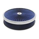 RACING POWER CO-PACKAGED 14in X 3in Super Flow Ai r Cleaner Chrome/Blue R2226