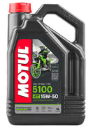 Motul 5100 4T 15W50 4-Stroke Synthetic Blend Motorcycle Oil – 4L | Technosynthese Ester Engine Protection