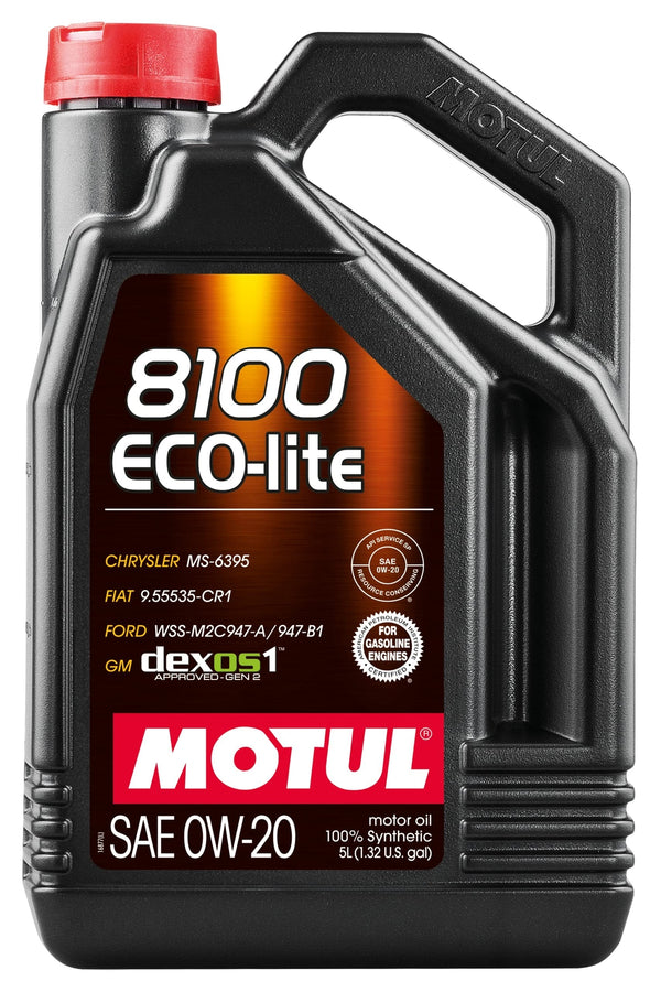 Motul 8100 ECO-LITE 0W-20 Full Synthetic Car Engine Oil – 5 Liters