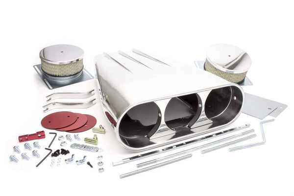 RACING POWER CO-PACKAGED Streetscoop Polished Finned Dual 4 Barrel R5239