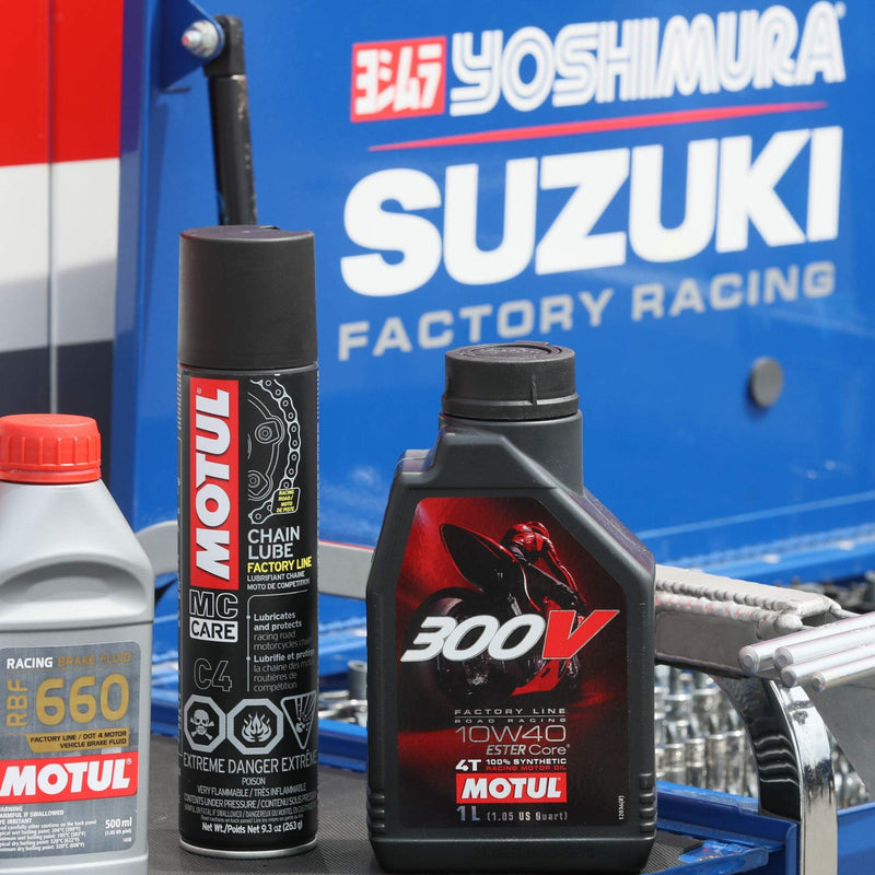 Motul 300V 10W-40 4T Full Synthetic Motorcycle Engine Oil – 4L | Factory Line Racing Performance