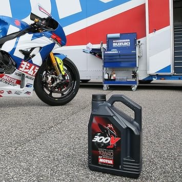 Motul 104121 300V Factory Line 4T 10W-40 100% Synthetic Engine Oil 4 Liters Ester Core Technology Racing Motorcycle Motor Lubricant