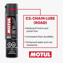 Motul Chain Care Kit – Motorcycle Chain Lube & Cleaner Set – C1 + C2 MC Care System