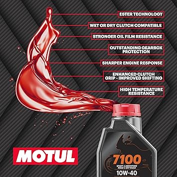 Motul 7100 4T 10W-40 Road & Off Road 100% Synthetic Motorcycle Oil – 1 Liter