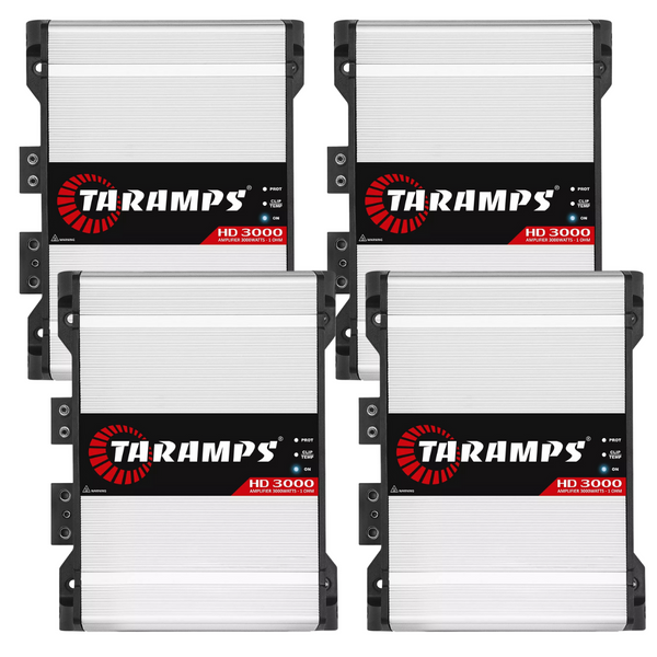 Taramps HD 3000 1 Ohm 1 Channel 3000 W RMS Full Range Audio Amp (Bundle of 4)