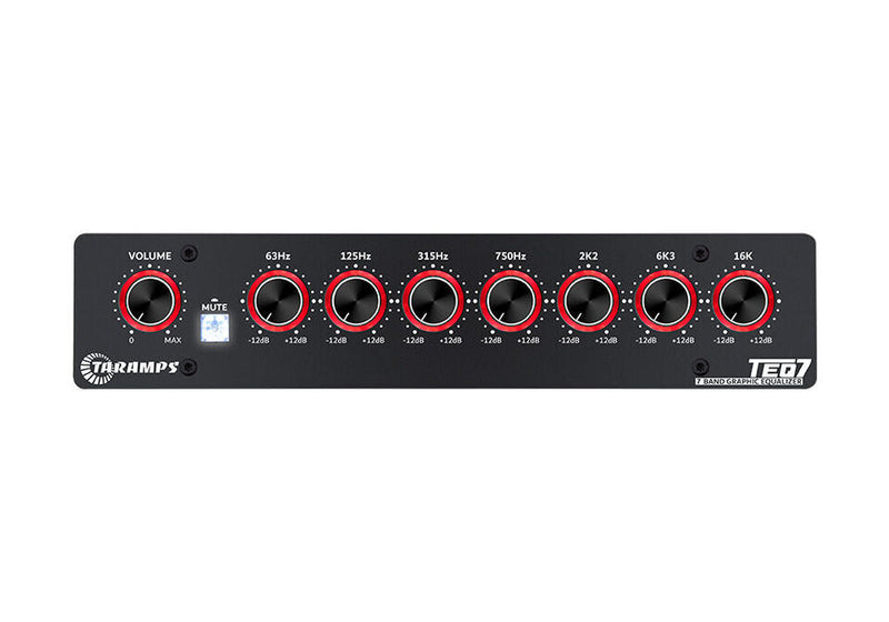 Taramps TEQ 7 Stereo 7-Band Graphic Equalizer RCA Input 2 Channels Car Audio
