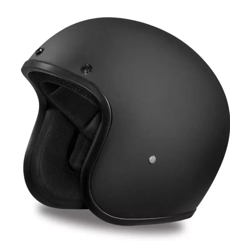 Daytona Cruiser Dull Black Open Face DOT Motorcycle Helmet DC1-B-L  Size LG