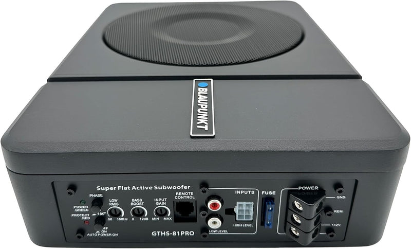 BLAUPUNKT GTHS81PRO 8" Amplified Subwoofer 320-Watts Active Flat Compact Design