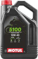 Motul 5100 4T 10W-40 4-Stroke Synthetic Blend Motorcycle Engine Oil – 4 Liters | Ester Technology for Smooth Gear Shifts & Reliable Protection