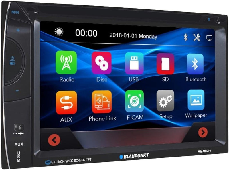 BLAUPUNKT Miami 650 6.2" Touchscreen Double-DIN CAR DVD/CD Receiver w/Bluetooth