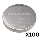 Panasonic Cr2450 Cr 2450 Lithium 3v Battery 3V SUPER FRESH (Pack of 100)