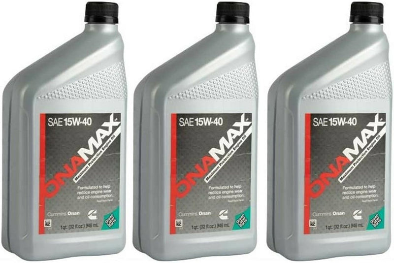 Cummins 3265336 Onan SAE 15W-40 Oil ��������������������������� 32fl.oz 1 Quart (Quantity 3)