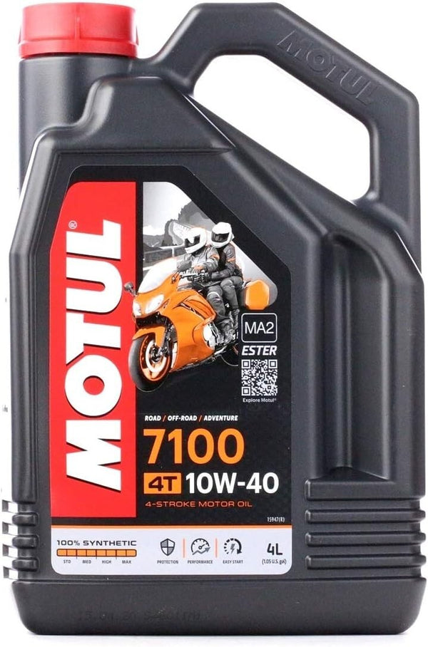 Motul 7100 4T 10W40 100% Synthetic 4-Stroke Motor Oil – 4L (104092)