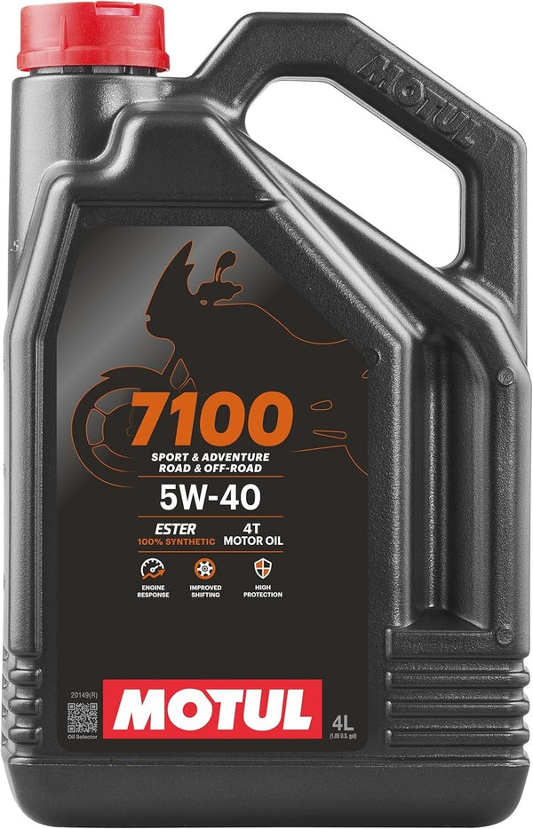 Motul 7100 5W-40 4T Full Synthetic Motorcycle Engine Oil 4L | Ester-Based 5W40 Motor Oil