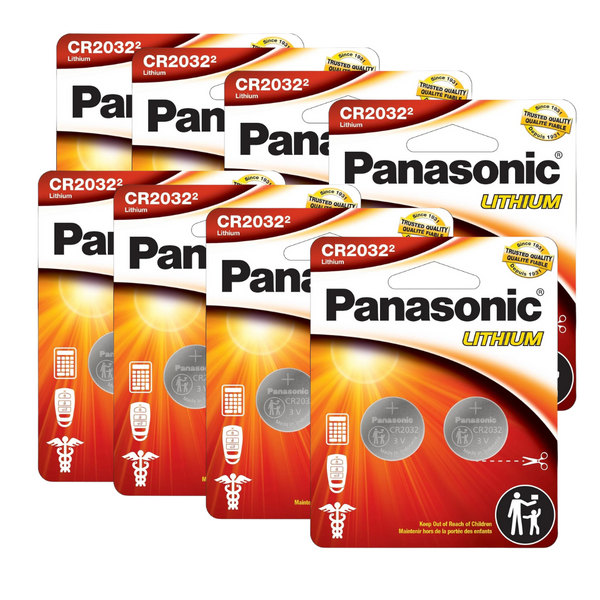 Panasonic CR2032 CR 2032 Lithium Battery 3V Coin Cell Car Key 2x FRESH (8 Packs)