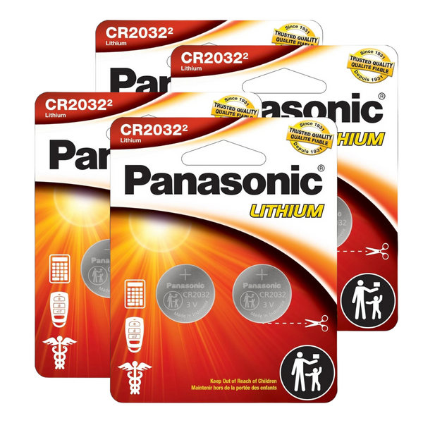 Panasonic CR2032 CR 2032 Lithium Battery 3V Coin Cell Car Key 2x FRESH (4 Packs)