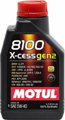 Motul 8100 X-cess Gen2 5W-40 Full Synthetic Motor Oil – European-Spec SAE 5W40 Diesel & Gasoline Engine Oil, High-Performance Formula