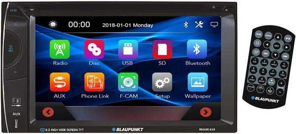 BLAUPUNKT Miami 650 6.2" Touchscreen Double-DIN CAR DVD/CD Receiver w/Bluetooth