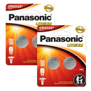 Panasonic CR2032 CR 2032 Lithium Battery 3V Coin Cell Car Key 2x FRESH (2 Packs)