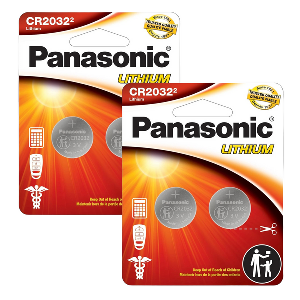 Panasonic CR2032 CR 2032 Lithium Battery 3V Coin Cell Car Key 2x FRESH (2 Packs)
