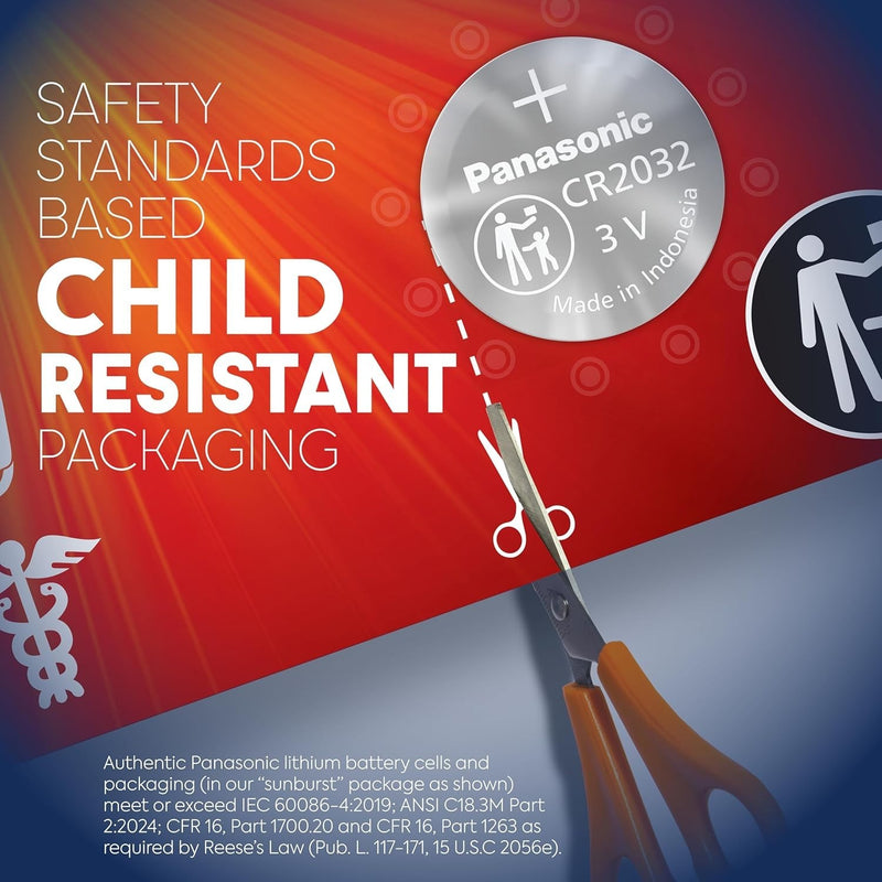 Panasonic CR2032 CR 2032 Lithium Battery 3V Coin Cell Car Key 2x FRESH (8 Packs)