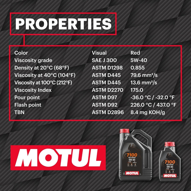 Motul 7100 5W-40 4T Full Synthetic Motorcycle Engine Oil 4L | Ester-Based 5W40 Motor Oil
