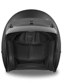 Daytona Cruiser Dull Black Open Face DOT Motorcycle Helmet DC1-B-L  Size LG