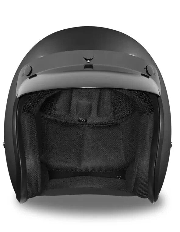 Daytona Cruiser Dull Black Open Face DOT Motorcycle Helmet DC1-B-L  Size LG