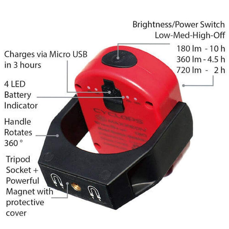 MAXXEON MXN00810 WorkStar Cyclops, USB-C Rechargeable LED Inspection Light
