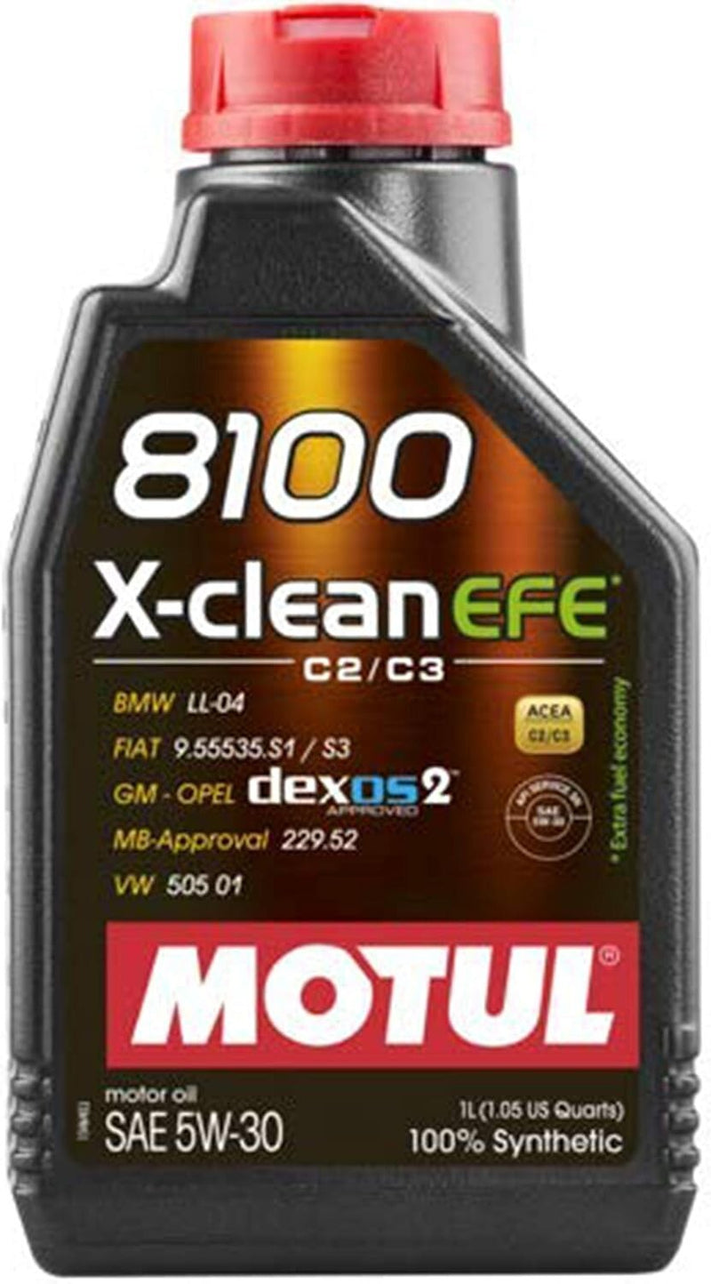 Motul 8100 X-Clean SAE 5W-40 Synthetic Motor Oil – 1 Liter (107210)