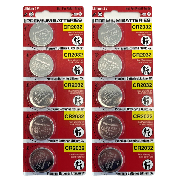 10x Panasonic CR2032 INDUSTRIAL Lithium Battery 3V Coin Cell SUPER FRESH