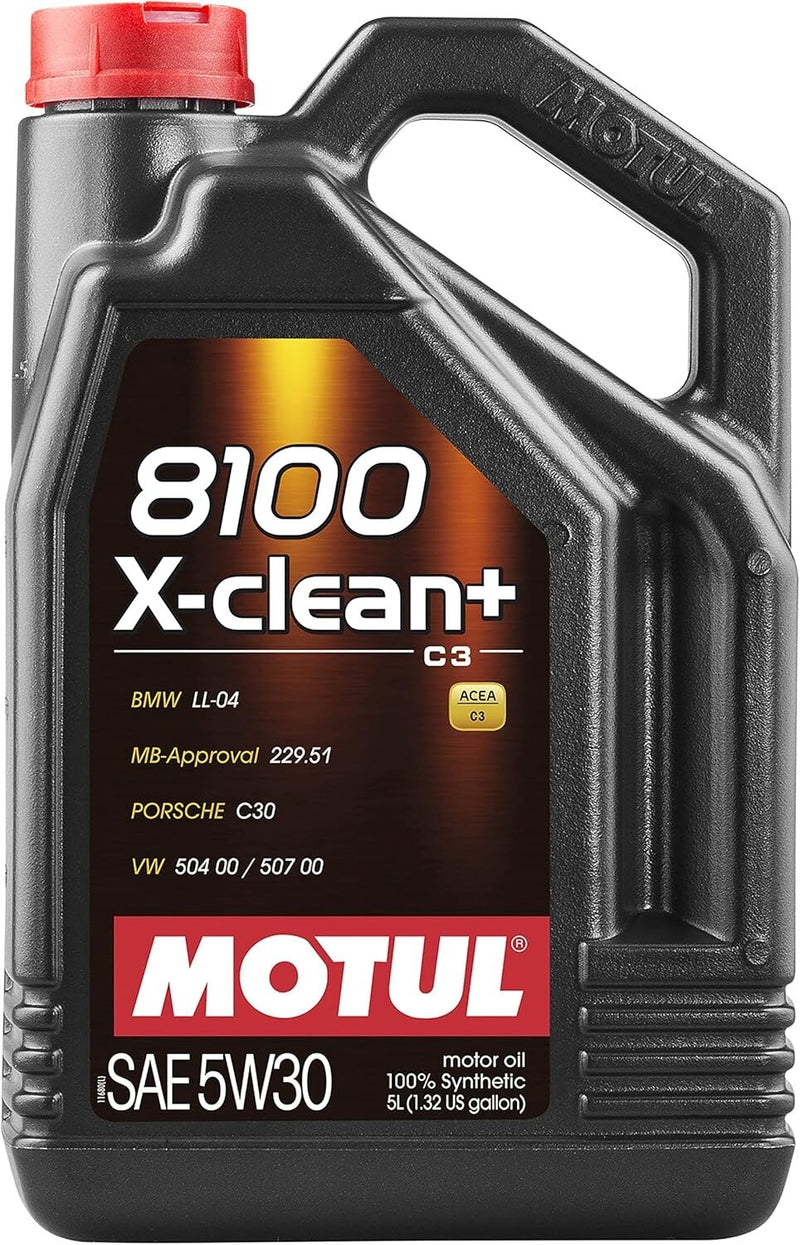 Motul 8100 X-Clean+ 5W-30 Full Synthetic Car Engine Oil 5L