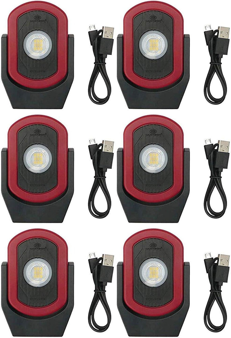Maxxeon MXN00810 WorkStar Cyclops USB-C Rechargeable LED Work Light, Pack of 6 L