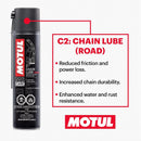 Motul Chain Care Kit – Motorcycle Chain Lube & Cleaner Set – C1 + C2 MC Care System