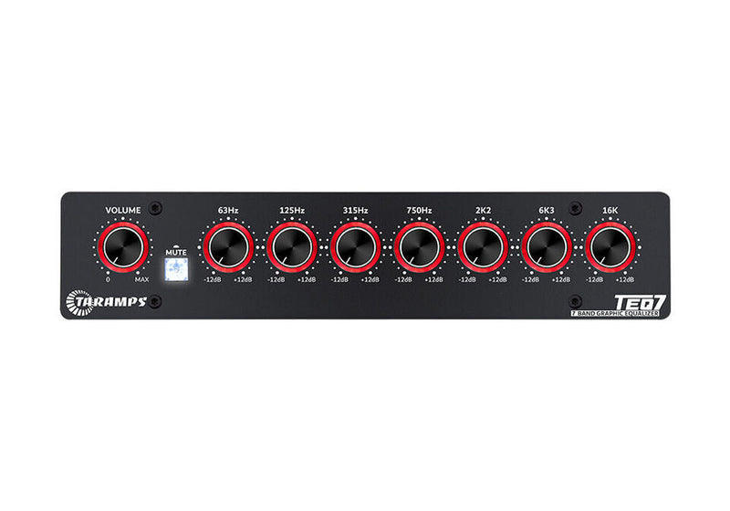 Taramps TEQ 7 Stereo 7-Band Graphic Equalizer RCA Input 2 Channels Car Audio