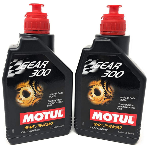 Motul 105777 GEAR 300 75W90 100% Synthetic Gear Tans Diff Oil 2L (2 Pack)