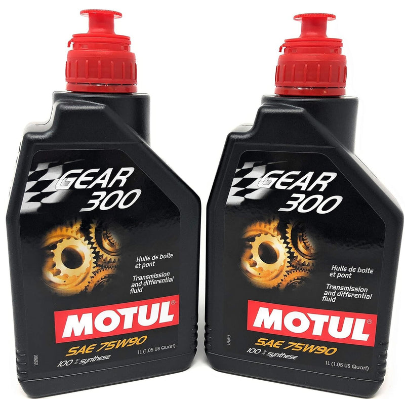 Motul 105777 GEAR 300 75W90 100% Synthetic Gear Tans Diff Oil 2L (2 Pack)