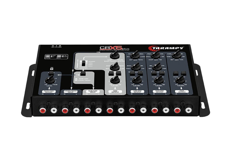 Taramps CRX5 Plus Five Way Car Audio Crossover Rca 4 Channel 1 Pass Tru 9.3 Volt