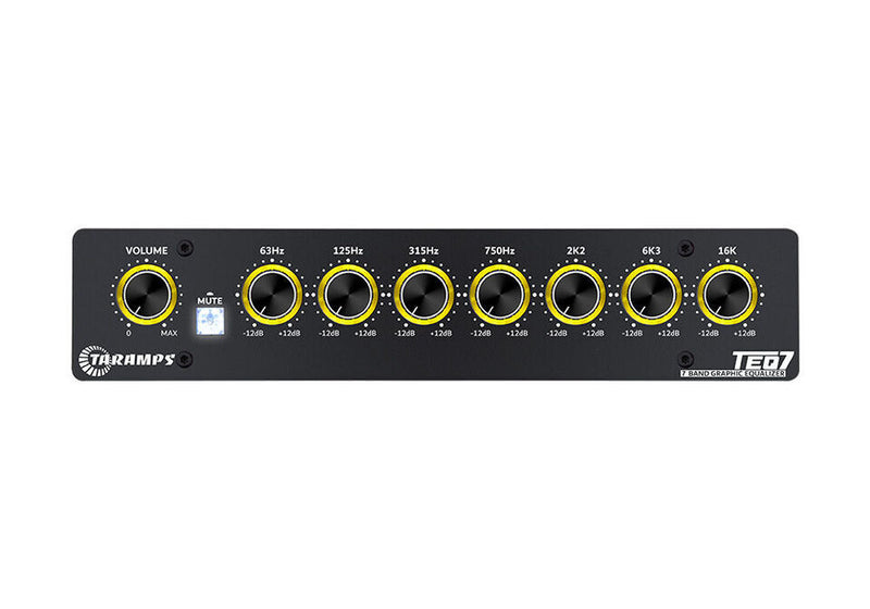 Taramps TEQ 7 Stereo 7-Band Graphic Equalizer RCA Input 2 Channels Car Audio