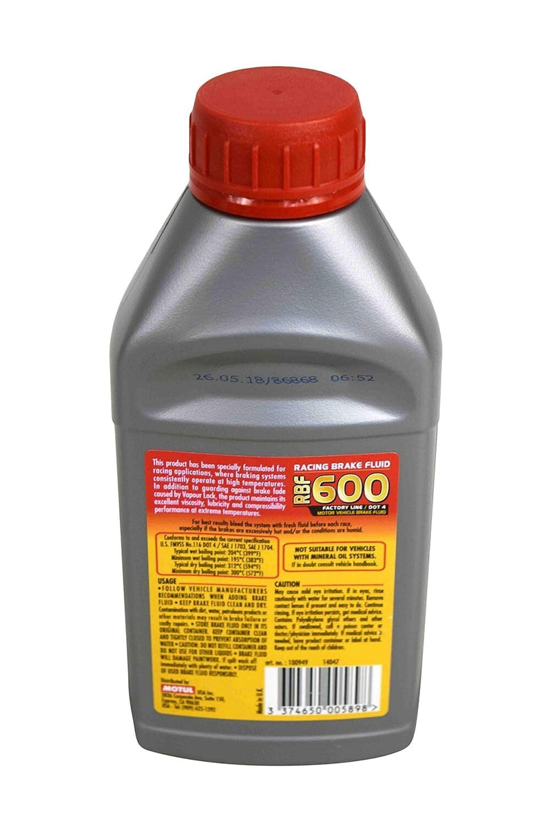 Motul MTL100949 8068HL RBF600 Factory Line Dot-4 100% Synthetic Brake Fluid