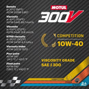 Motul 300V 10W40 Competition Full Synthetic Racing Oil 2L