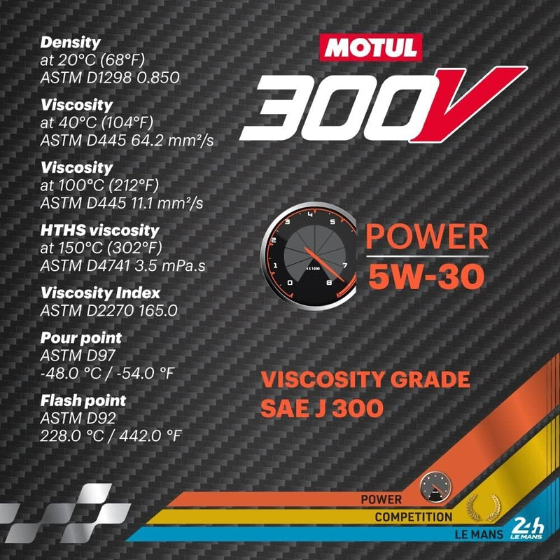 Motul 300V POWER 5W30 Full Synthetic Racing Motor Oil 2L 110814