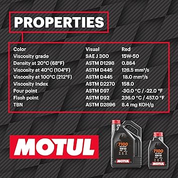 Motul 7100 15W-50 4T Full Synthetic Motorcycle Engine Oil 4L | Ester-Based 15W50 Motor Oil