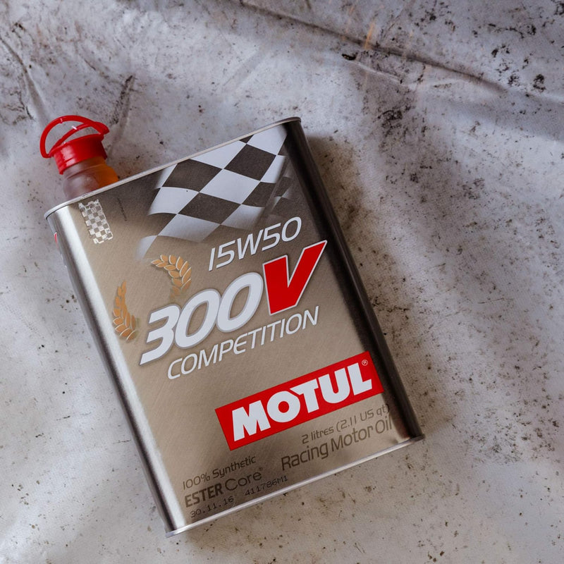 Motul 104244 300V 15W-50 Competition Synthetic Racing Oil 2 Liter Tin Can