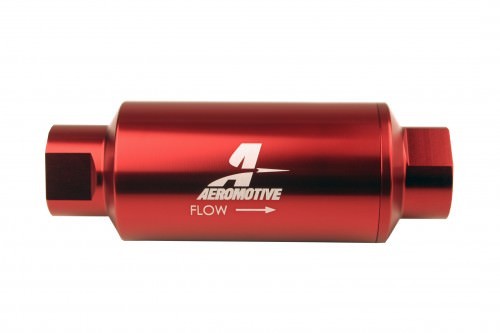 AEROMOTIVE #10-ORB Fuel Filter Inline 10 Mircon Red 12340