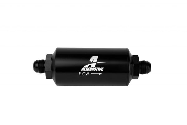 AEROMOTIVE 10an Inline Fuel Filter 10 Micron 2in OD Black 12385