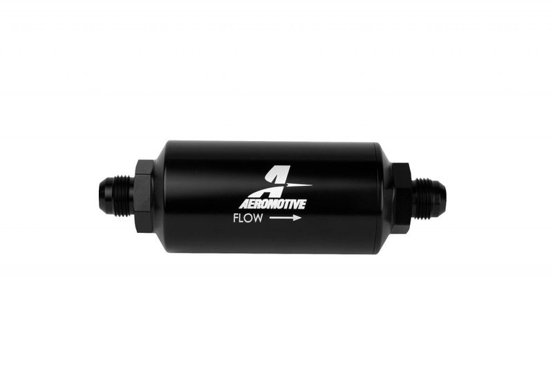 AEROMOTIVE 10an Inline Fuel Filter 10 Micron 2in OD Black 12385