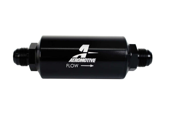 AEROMOTIVE 10an Inline Fuel Filter 10 Micron 2in OD Black 12387