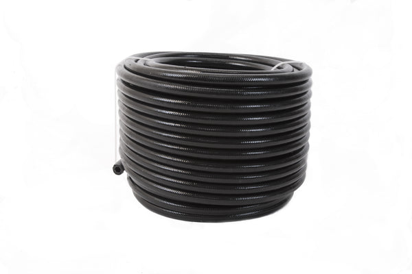 AEROMOTIVE 10an PTFE S/S Braided Hose 16ft Black Jacketed 15338